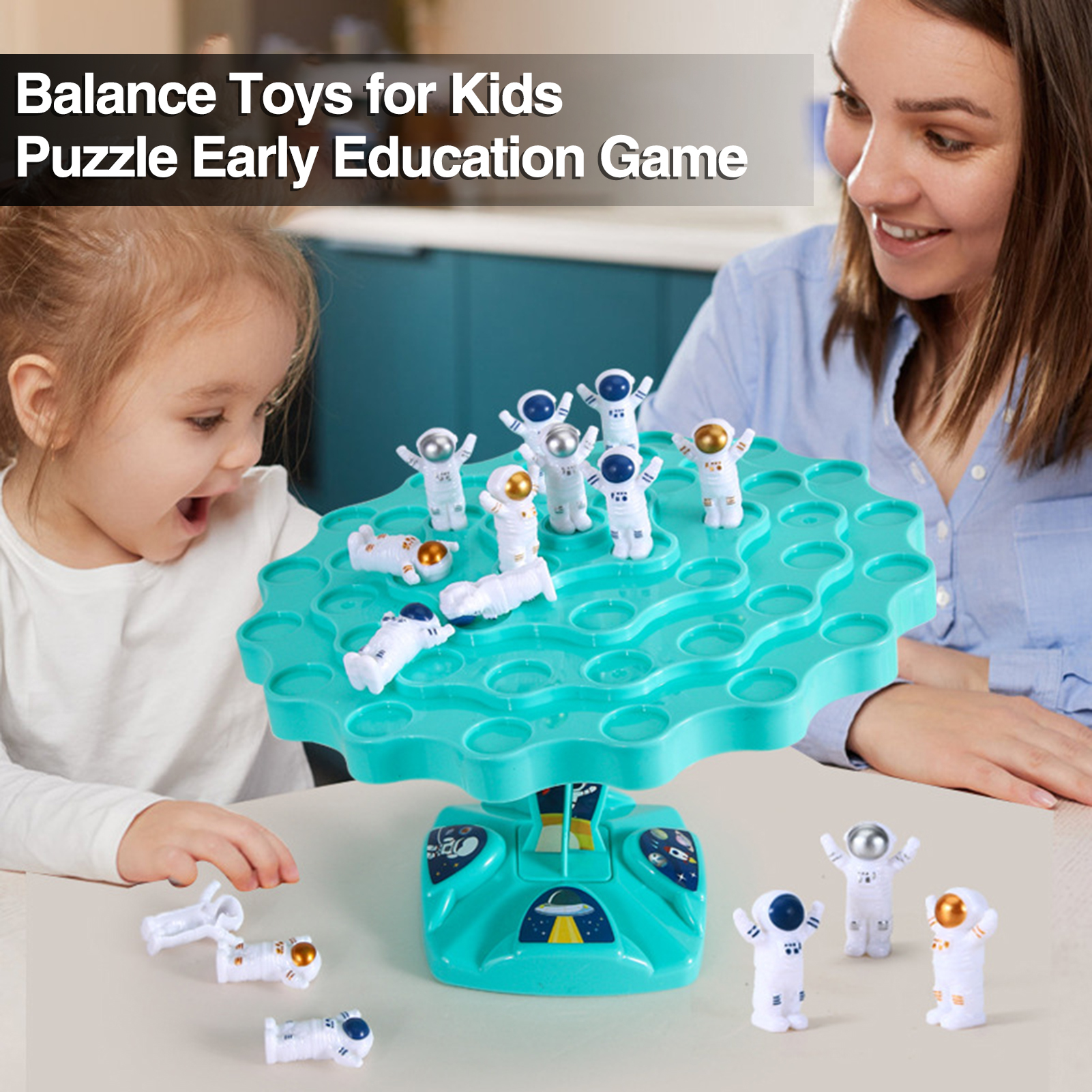 Balance Toys for Kids Parent-child Desktop Game Fun Astronaut Balance Game for Kids Interactive Space Puzzle Toy less Than