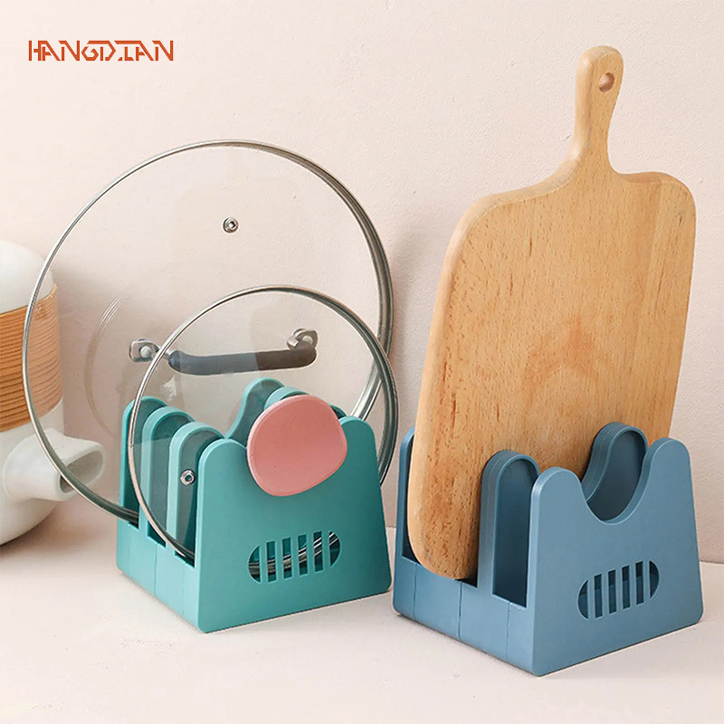 HANGDIAN【Miễn phí vận chuyển】Tay cầm nồi Nhà Bếp Lưu Trữ Tạo Tác Tay cầm nồi Bảng Top Thớt Chặt Với khay xả Đa Chức Năng giá lưu trữ