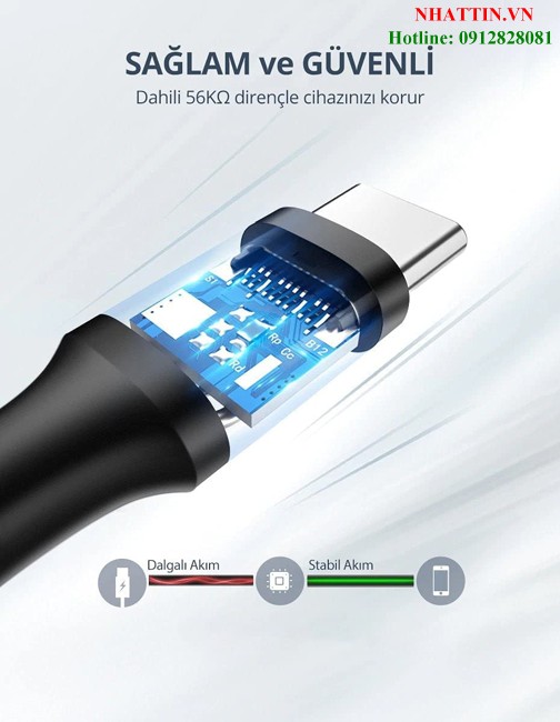 Cáp sạc, dữ liệu USB Type-A 2.0 sang USB Type-C dài 1M Ugreen 60116 cao cấp
