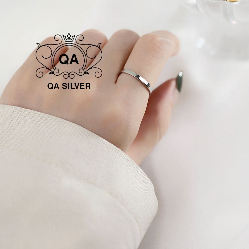 Nhẫn bạc 925 trơn bản rộng nam nữ dày to tối giản 1.5mm S925 MINIMAL QA SILVER Ring RI191101