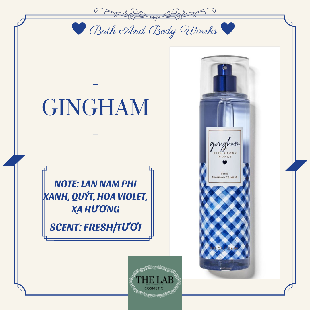 [SIZE] XỊT THƠM GINGHAM BATH AND BODY WORKS BODY MIST