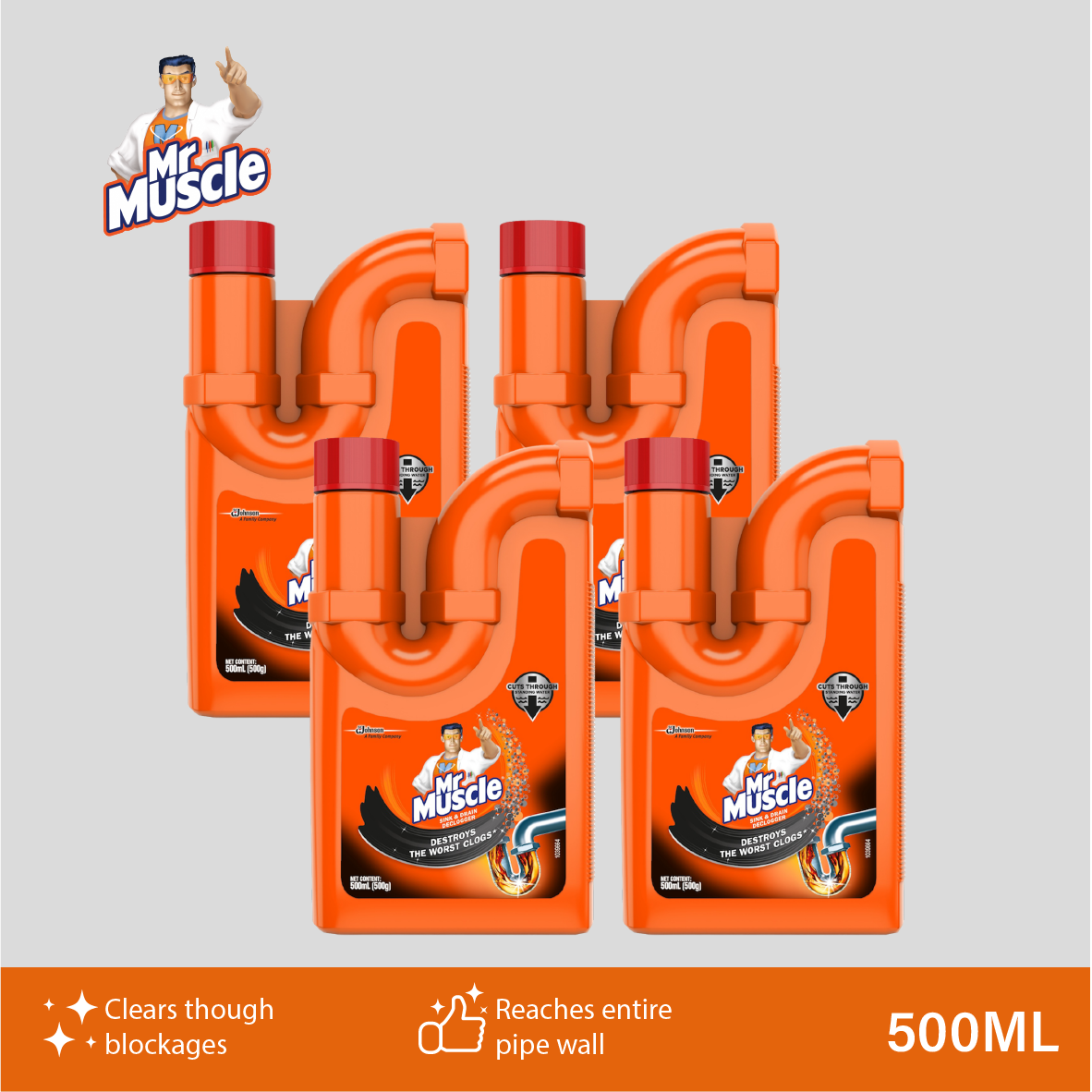 Mr Muscle Sink & Drain Declogger 500ml Bundle of 2/4 Lazada Singapore