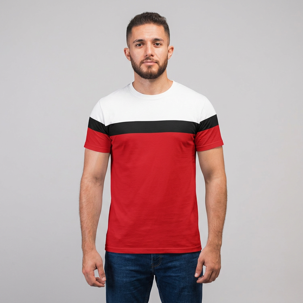 Multy and White(Print) Cotton half Sleeve T-Shirt For Men
