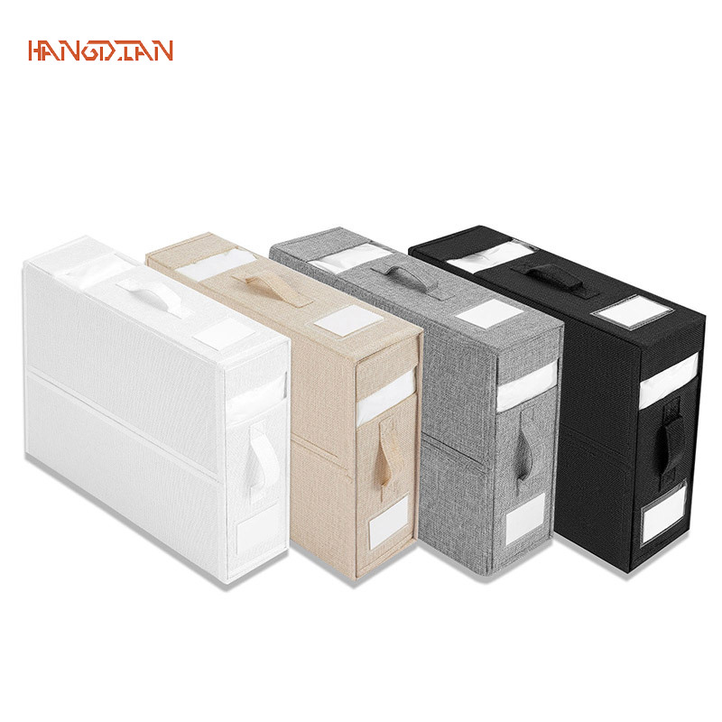 HANGDIAN【Miễn phí vận chuyển】Bộ hộp lưu trữ tấm ga trải giường vải bộ đồ giường 4-mảnh lưu trữ tủ quần áo chăn Bìa hộp lưu trữ