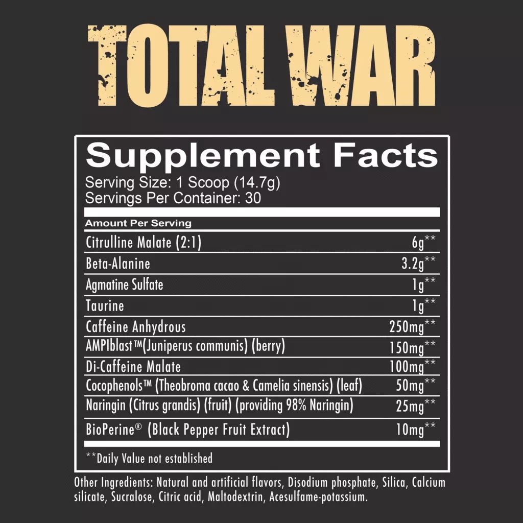Pre-Workout Tăng Sức Mạnh Tăng Thể Lực Total War (30 lần dùng)
