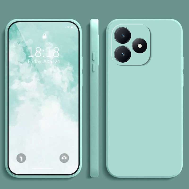 Realme C63 C 63 C61 C53 C51 Liquid Silicone Straight Edge Phone Casing Candy Color Silicone TPU Back Cover. 