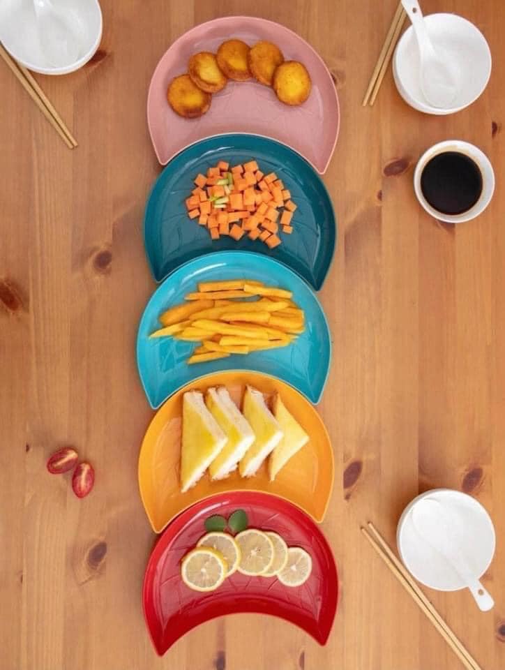 SET 5 ĐĨA BÁN NGUYỆT ĐỰNG THỨC ĂN DỄ THƯƠNG