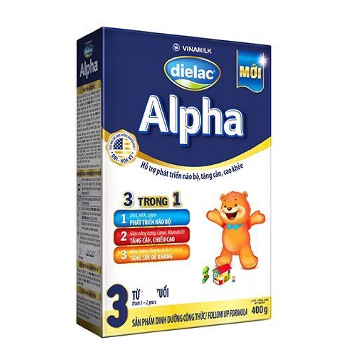 Sữa bột Dielac Alpha 3 400g (hộp giấy)