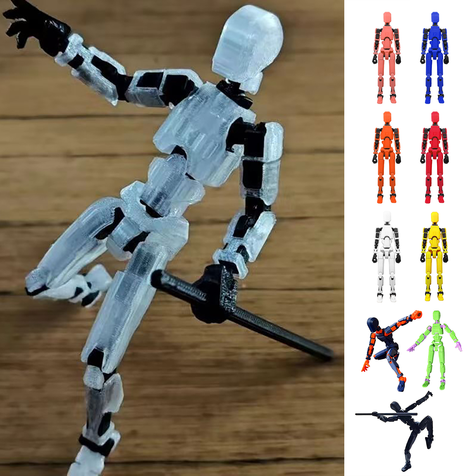 Art Model with Movable Joints Joint Man Action Figure Flexible Multi-jointed Robot Action Figure for Home Decor