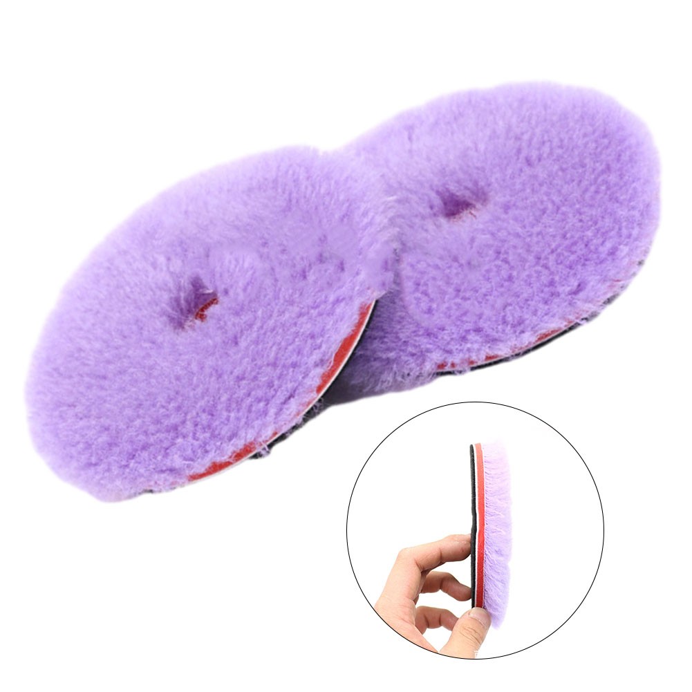 Tool Nest 5.5 Inch Wool Polishing Pads Car Polisher Waxing Bonnet Buffer Pads Purple For Buffer Polisher Use