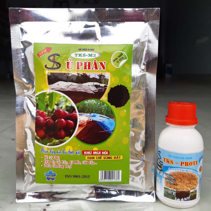 Men Xúc Tác Ủ Phân Cá, Bánh Dầu- TKS - PROTI Chai 100ml