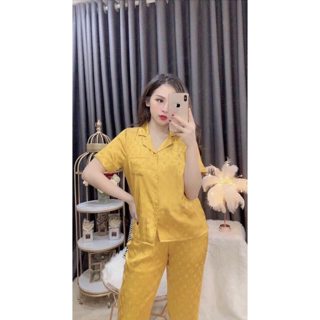Bộ lụa gấm tay cộc quần dài cao cấp loại 1