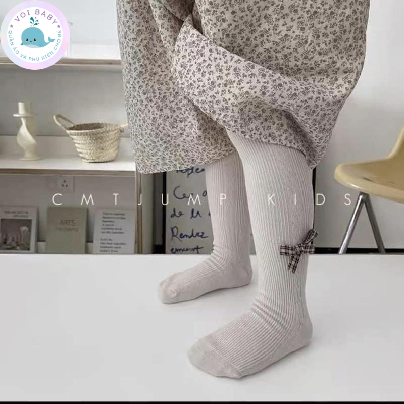 Quần Tất Len Có Bàn Đính Nơ Bé Gái