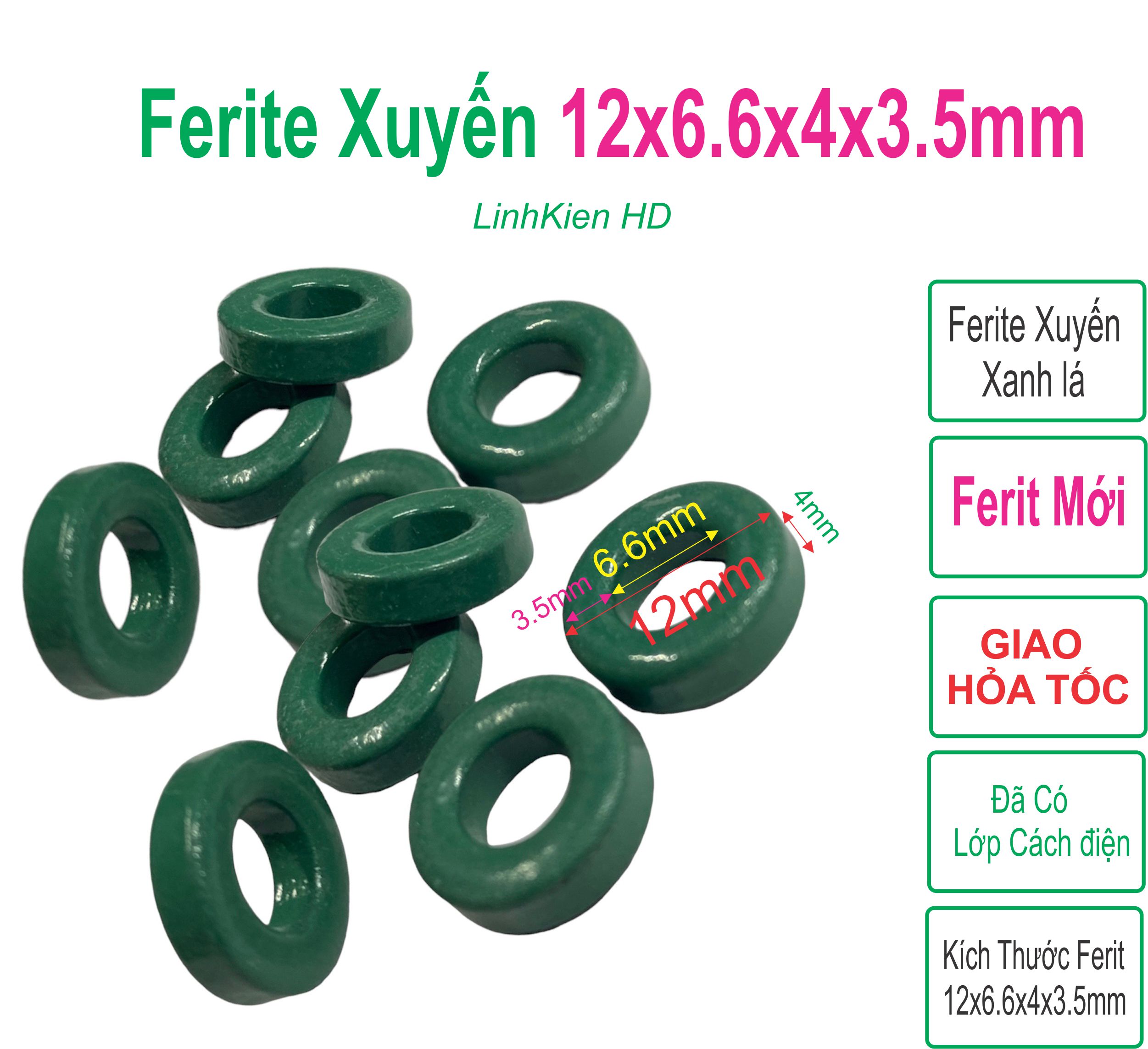 Combo 10 lõi xuyến ferit tròn 12x6.6x4x3.5mm - linhkien hd