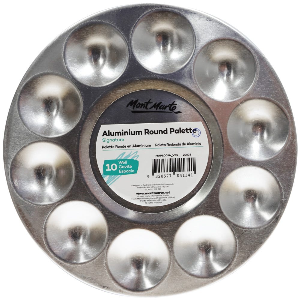 Mont Marte Aluminium Round Palette 10 Well.
