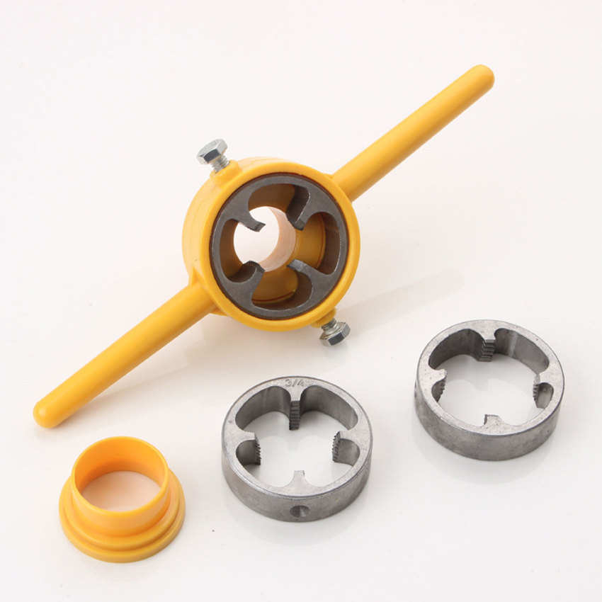 6pcs PVC Pipe Threader NPT Thread Tap Die Set Powerful 1/2 3/4 1 Inch Plumbing PVC Thread Tool Maker Screw Die Set Hand Tool