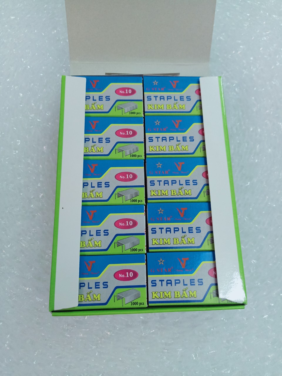 Combo 10 hộp kim bấm số 10 GSTAR No.10 (1 HỘP 1000 KIM)