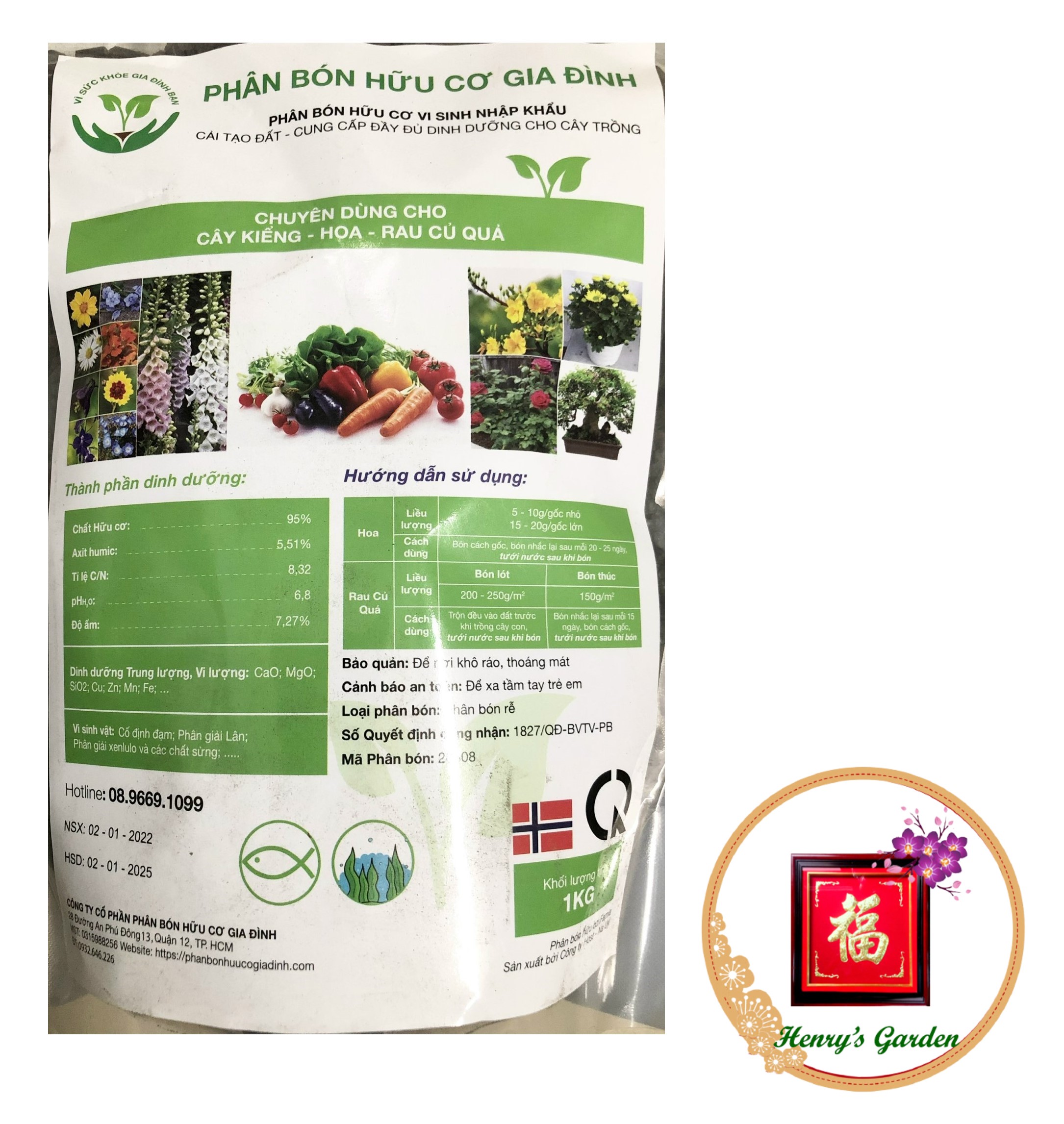 Phân Bón Hữu Cơ Vi Sinh - Cá Hồi - #425A# 1kg