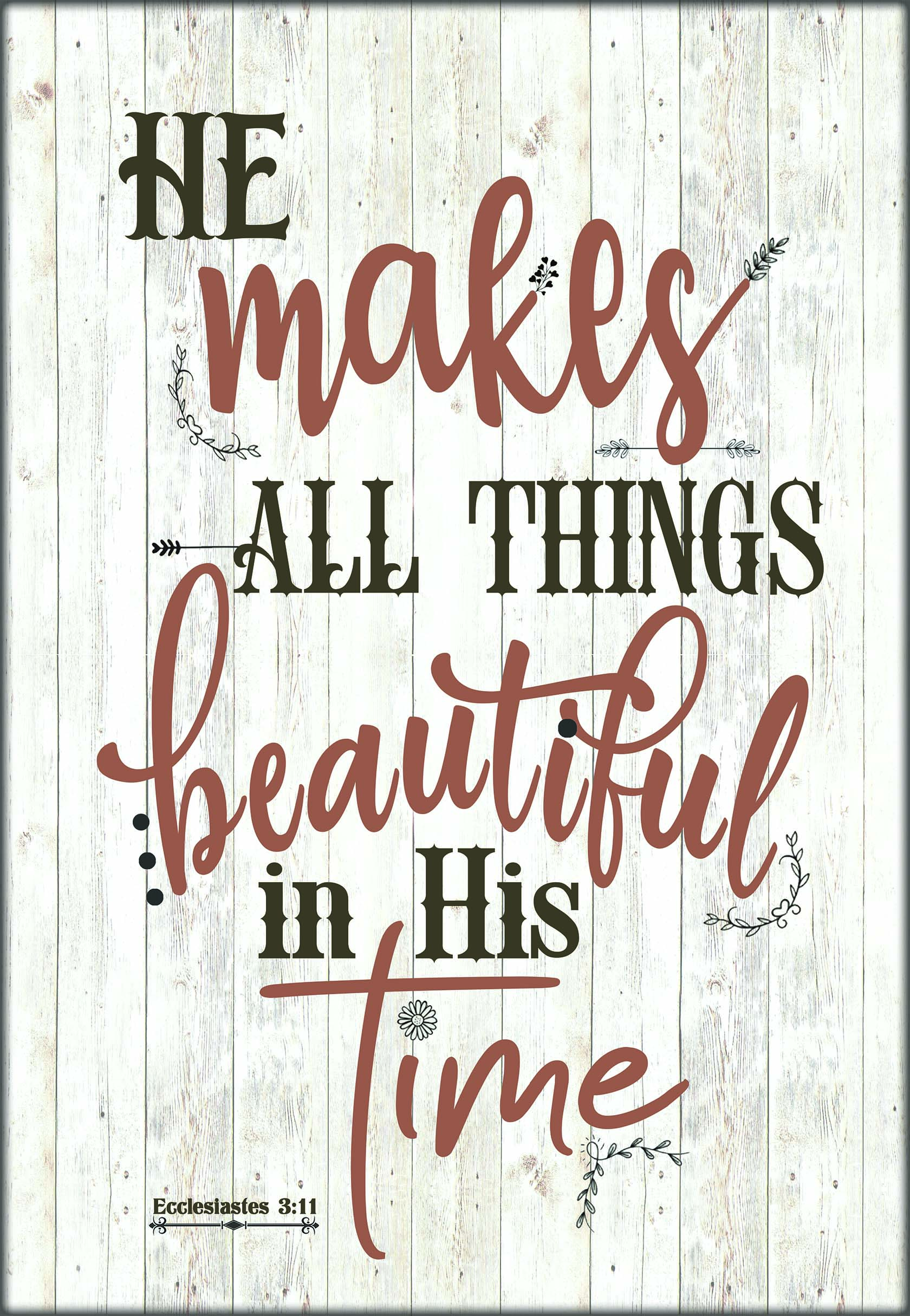 He Makes All Beautiful Bible Verse Rustic Retro Vintage Wood Wall Décor Home Decor | Lazada