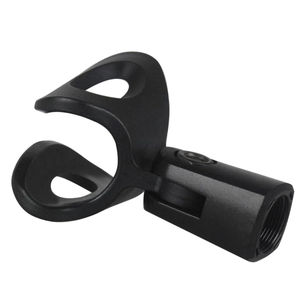 Almencla Microphone Clip Holder Stand Mount Mic Clamp Black