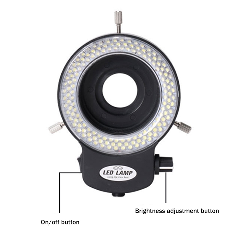 Microscope Light- Ring Light Adjustable 144 Lamp Beads LED Industrial Microscope Ring Illuminator -EU Plug
