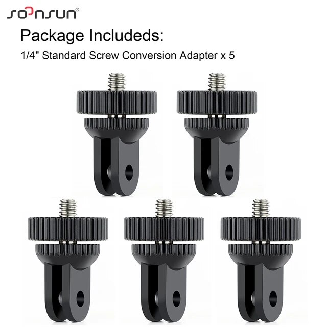 Soonsun mini tripod mount adapter with 1/4'' thread for gopro hero 8 7 6 5 4 session for dji osmo action for yi go pro accessory