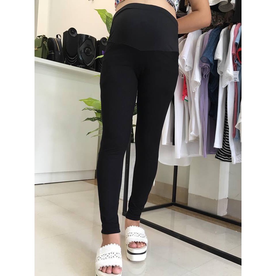 Quần legging bầu nâng mông hàng đẹp (có đáp bụng và chun chỉnh)