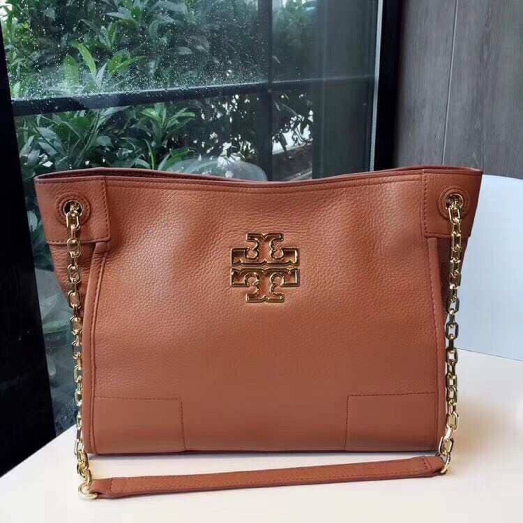 .Y . Small Britten Slouchy Pebbled Leather with Chain /  Leather Strap Shoulder Bag - Tan Women's Tote Bag | Lazada PH