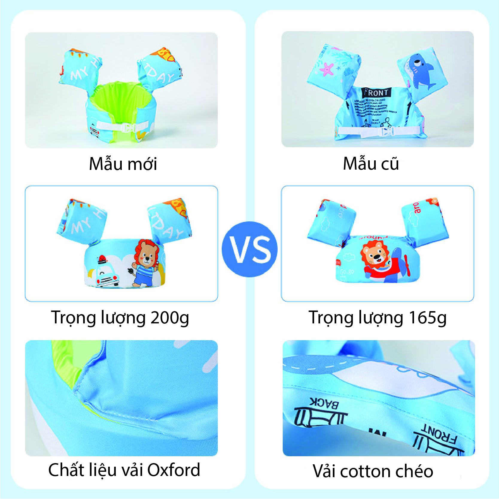 Phao Tập Bơi Liền Thân Mẫu Mới Kín Lưng