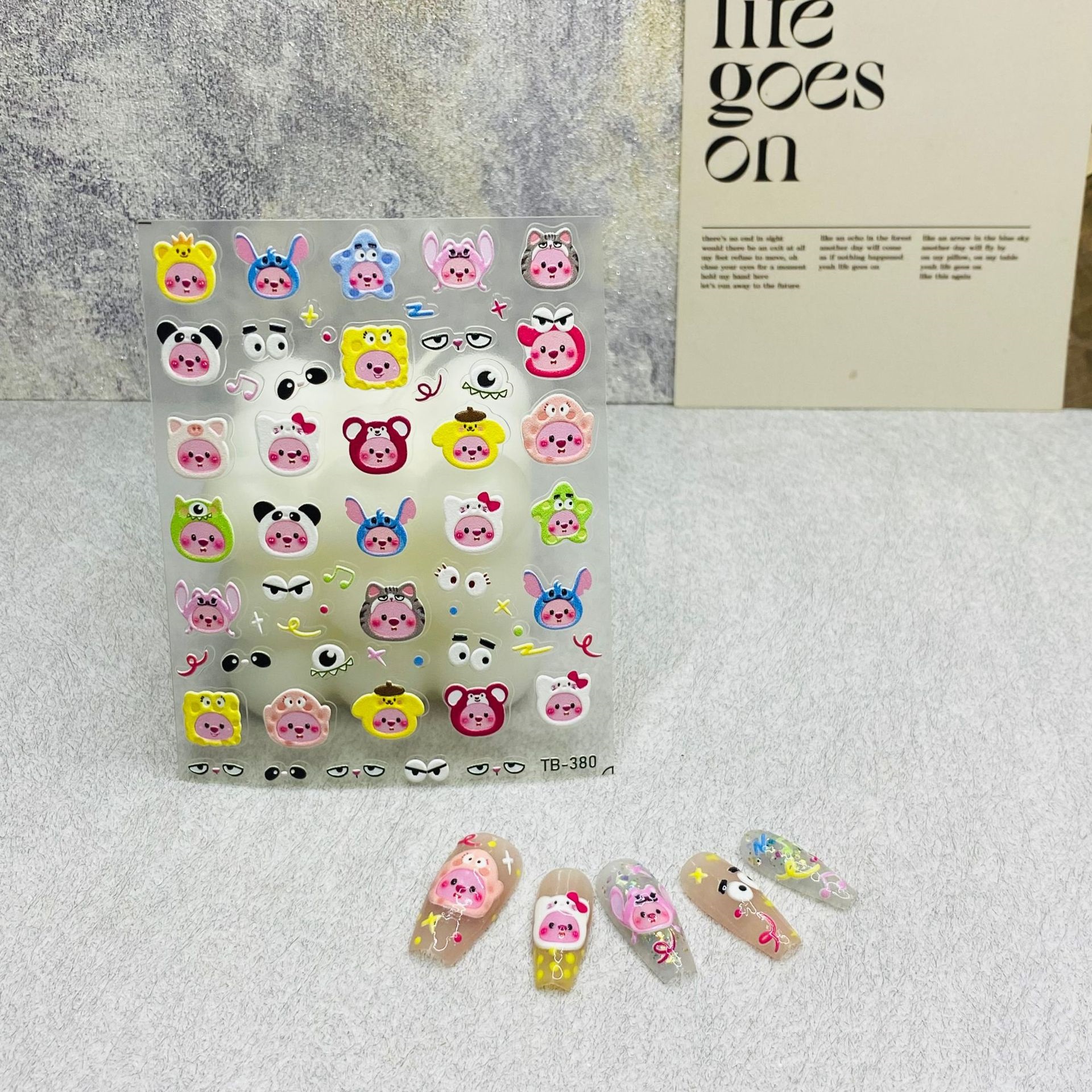 Sticker Lụa Nổi 5D | Hoạt Hình Loopy | Hình Dán Móng Tay