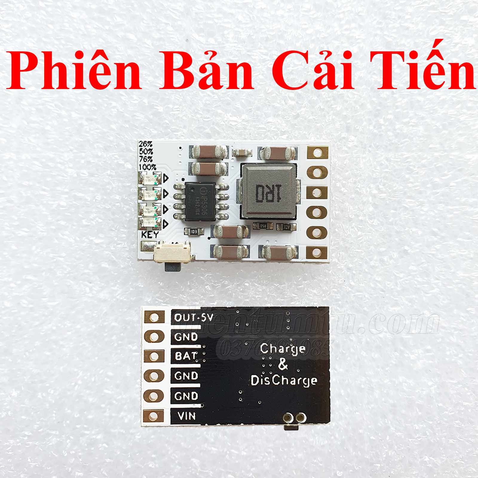 Mạch sạc & bảo vệ pin lithium-ion 3.7-4.2v - có tích hợp tăng áp 5v 2a