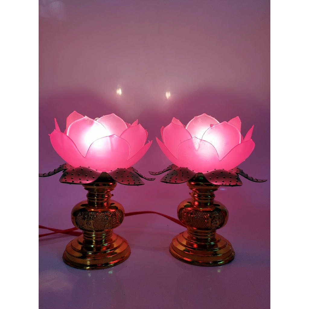 Cặp Đèn Thờ Hình Hoa Sen 12x5.5cm