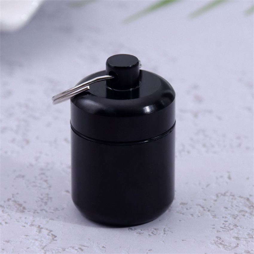 Mini Waterproof Metal Alloy Pill Box Case Bottle Cache Dr-ug Holder Container Keychain Medicine Box He-alth Care For Travel