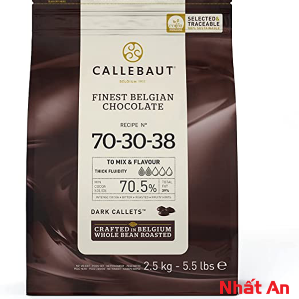 Socola hạt nút đen 70,5% Callebaut