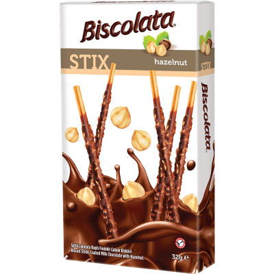 Bánh que Socola hạt phỉ Biscolata Stix 32g