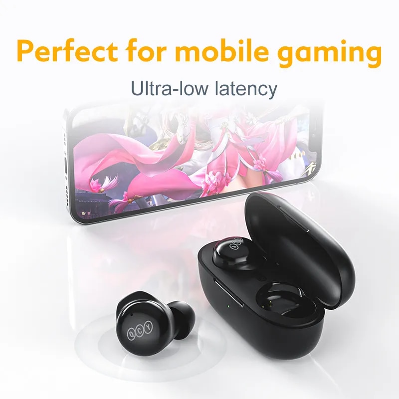 QCY T17 Tai nghe Bluetooth Tai nghe không dây chân thật bt5.1 tai nghe Hifi điều khiển bằng cảm ứng chế độ độ trễ thấp enc Earbud Thời gian đợi lâu 26h