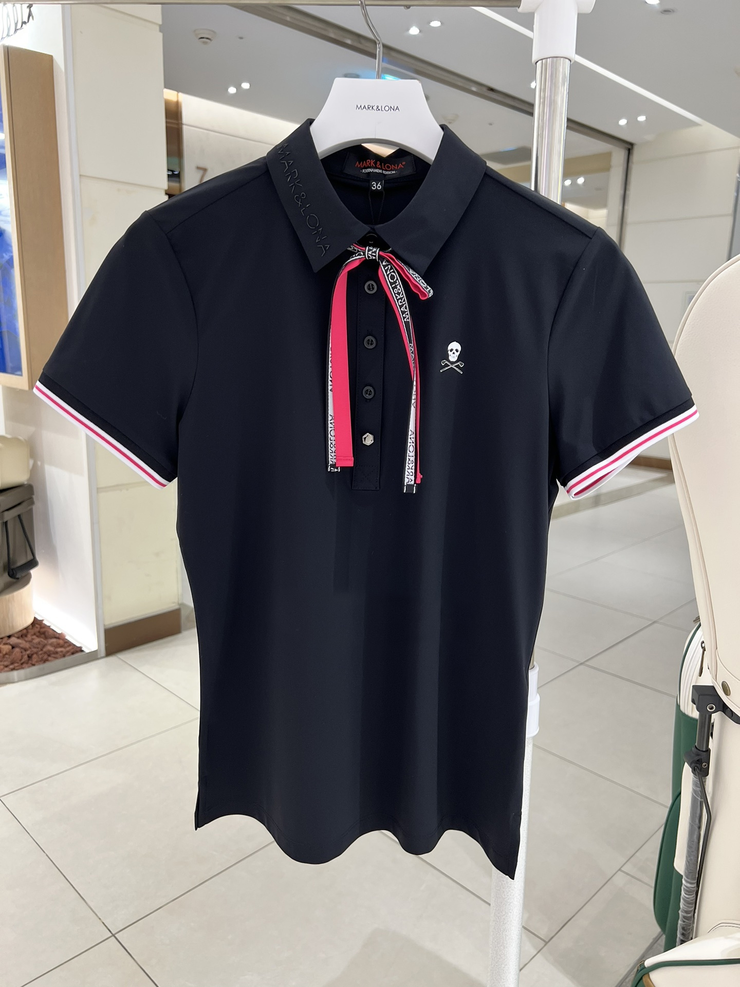 Quần áo golf mùa hè MARK Nữ ve áo nơ ngắn tay áo thun golf hàng đầu