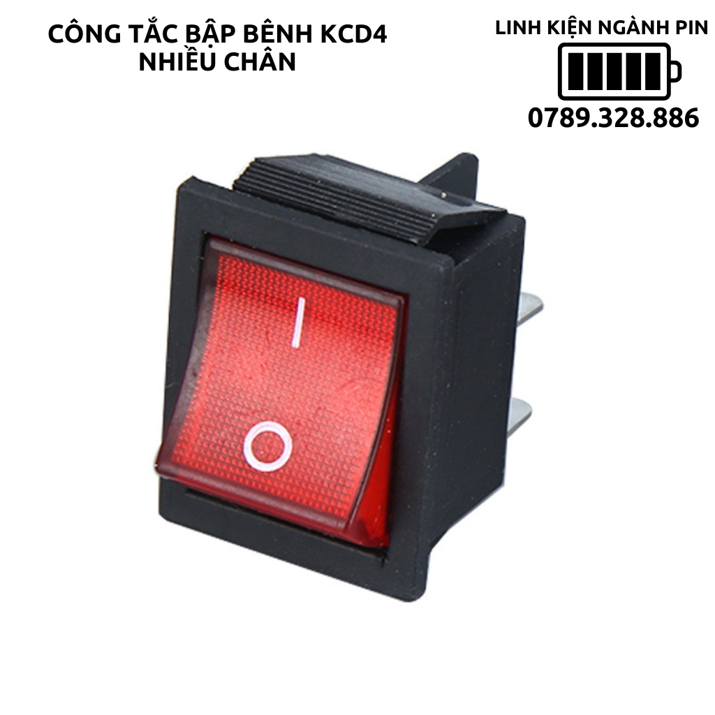 Công tắc bập bênh kcd4 16a 250vac 4 chân có đèn