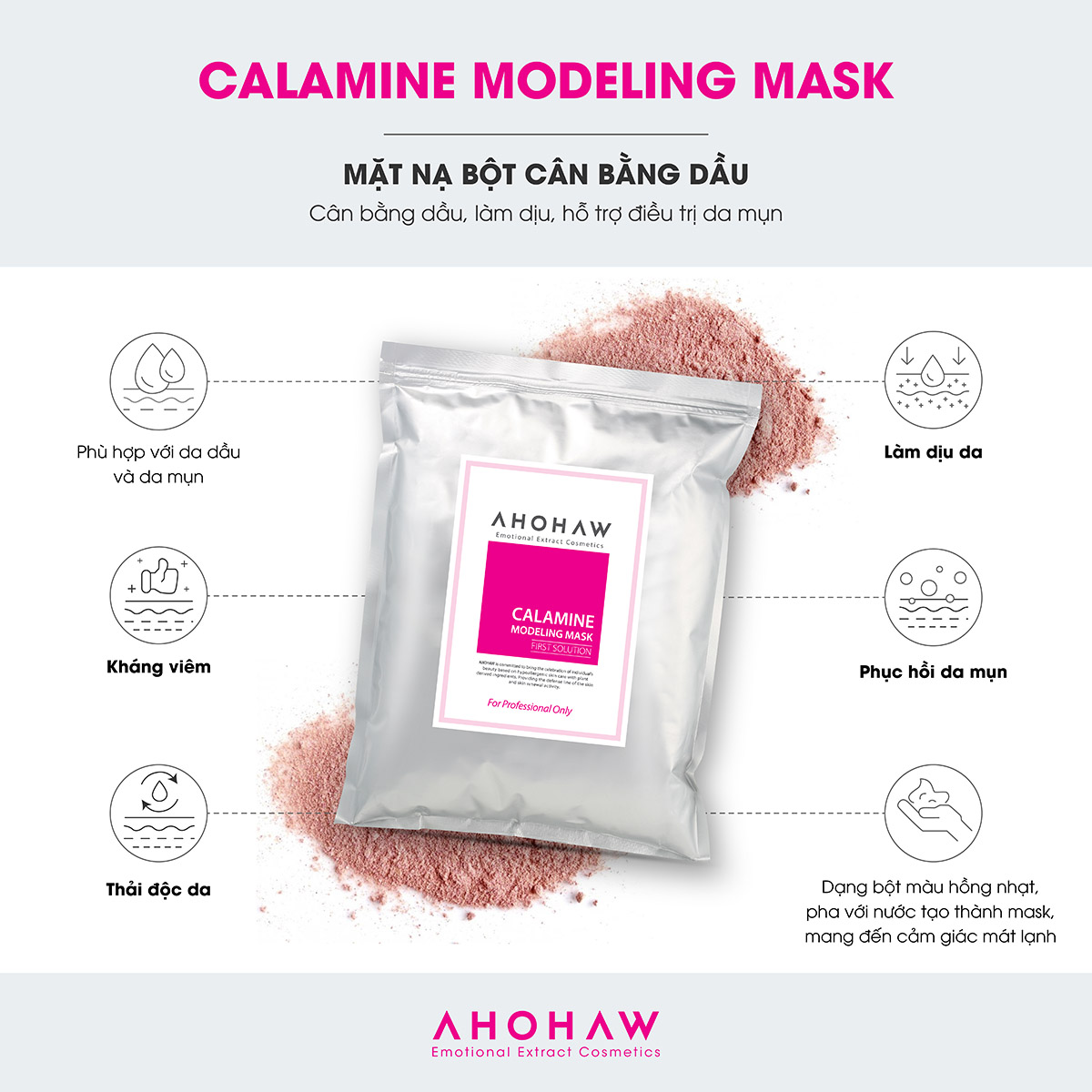 Mặt Nạ Bột Da Mụn Ahohwa Calamine Modeling Mask ( 1kg )