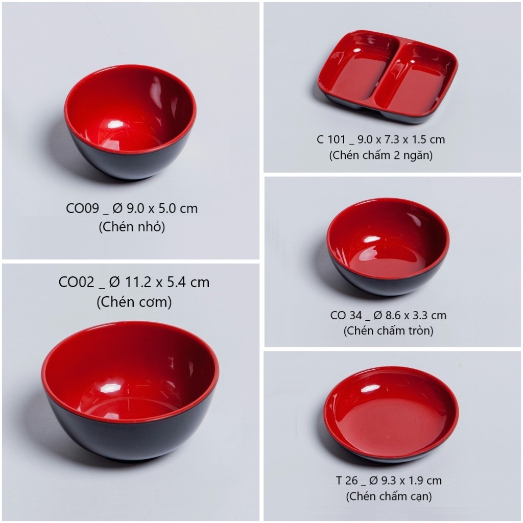 Chén nhựa melamine hai lớp Fataco nhiều kiểu