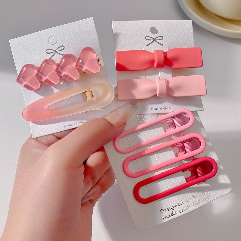 Set kẹp tóc heo hồng 19 món siêu xinh