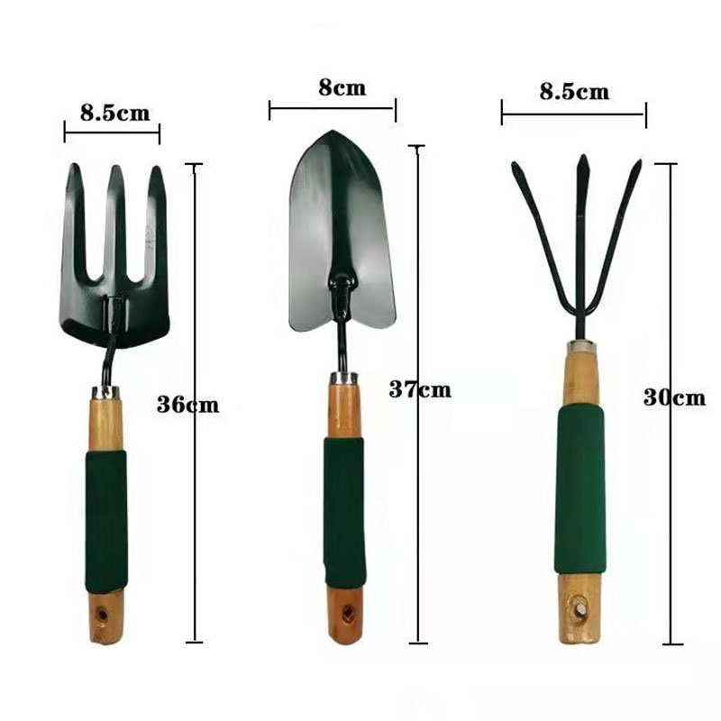 SingleLady Horticultural Tool Set Three piece Set for Large Planting, Family Flower Raising, Meaty Strawberry Potting, Household Garden Shovel and Rake