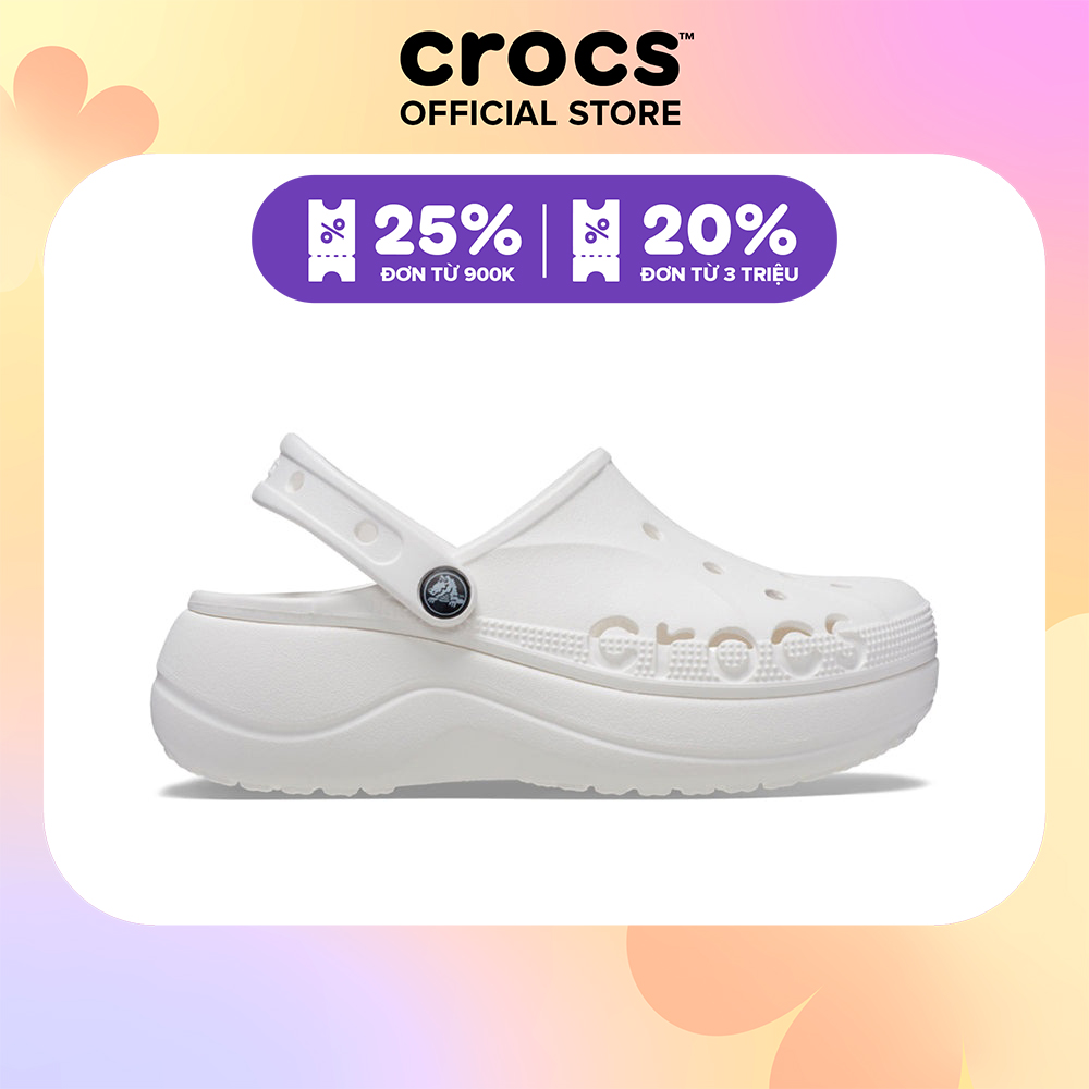 Giày Clog Nữ Crocs Baya Platform Clog - 208186-100