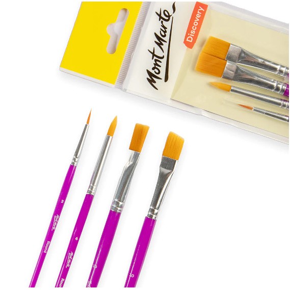 Bộ 4 Cọ Vẽ Cơ Bản Assorted Brush Mont Marte (BMHS0063)