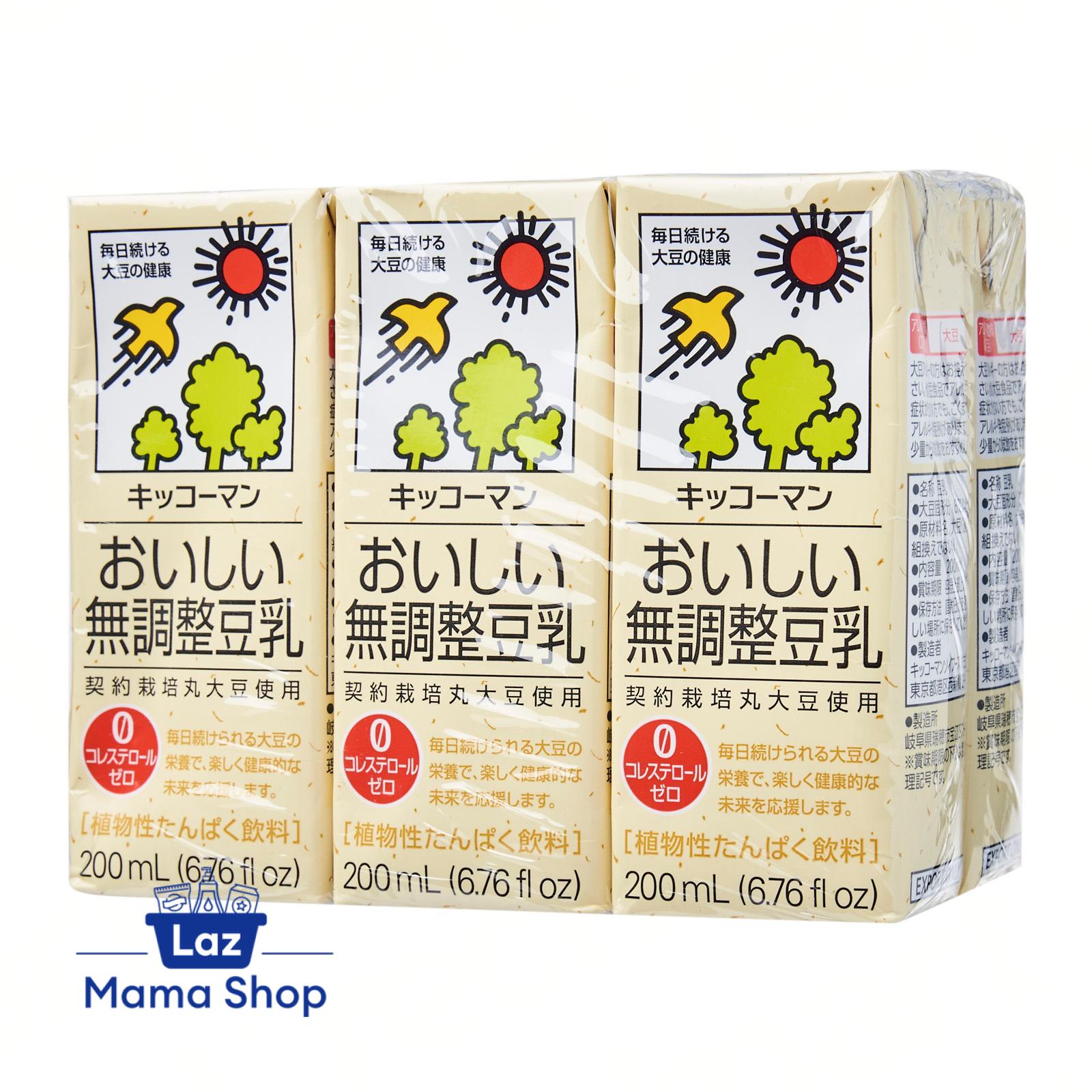 Kikkoman Soy Milk Unsweetened (Zero Sugar) 6s x 200ML (Laz Mama