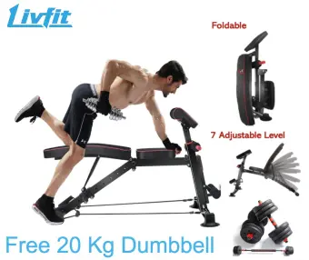 Sg Stock Upgraded Leather Free 20kg Dumbbell Foldable Workout Bench Exercise Home Gym Bench Foldable Bench Fitness Bench Adjustable Back Rest Sports And Fitness Lazada Singapore