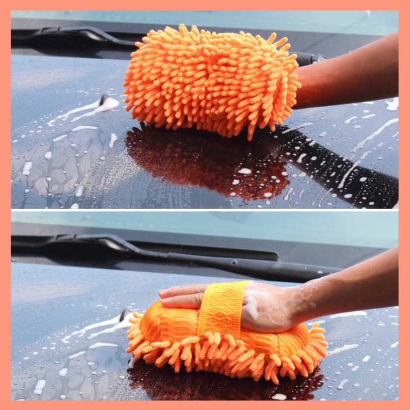 Miếng san hô rửa xe ô tô Microfiber mềm mịn (Màu sắc ngẫu nhiên)