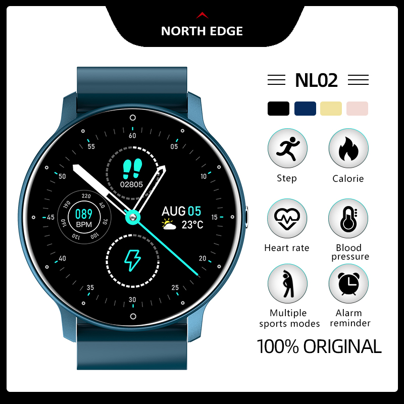 NORTH EDGE NL02 2022 Đồng hồ thông minh Toàn bộ cảm ứng Mặt số tùy chỉnh IP67 Chống thấm nước Nam nữ Cặp đôi Đồng hồ sức khỏe ban đầu Đồng hồ thể thao đa chức năng Bluetooth cho Android IOS thumbnail