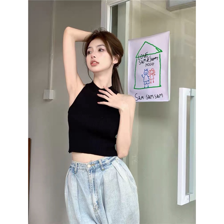 [FREESHIP + VOUCHER] Áo ba lỗ crotop cổ yếm Forgirl