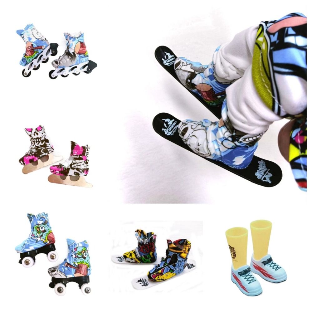 Mini Patins à Roulettes Pour Doigts DEWU - 7,6 Cm De Long - En Polypropylène - Jouet D'entraînement De Dextérité - Porte-clés Ou Décoration